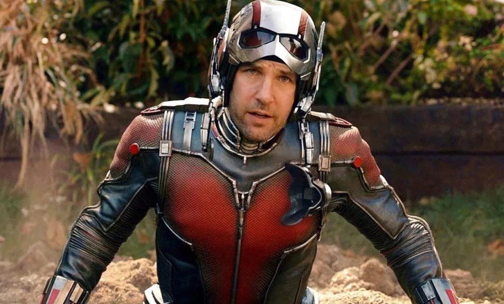 Paul Rudd wearing the Ant-Man suite