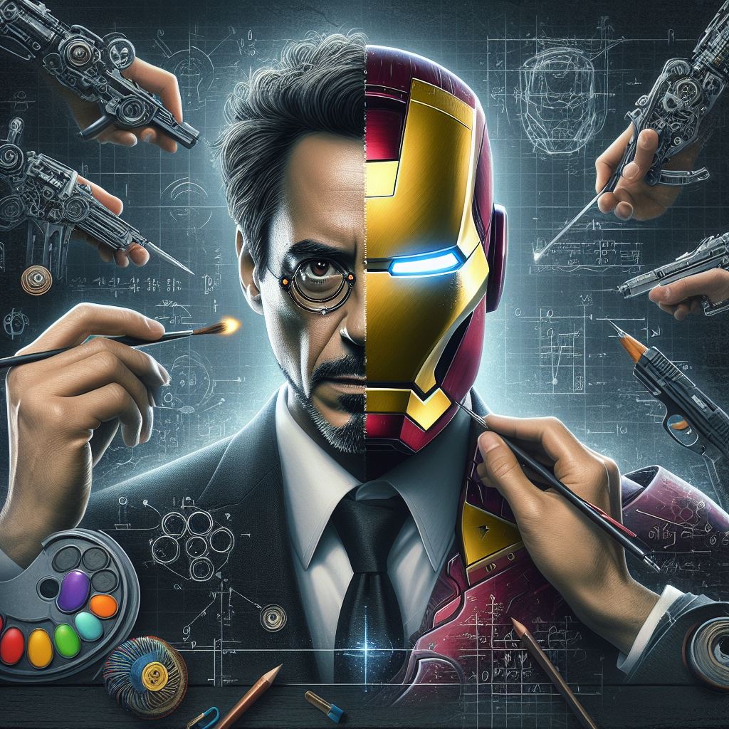 A photo illustration of Robert Downey Jr. as Iron Man